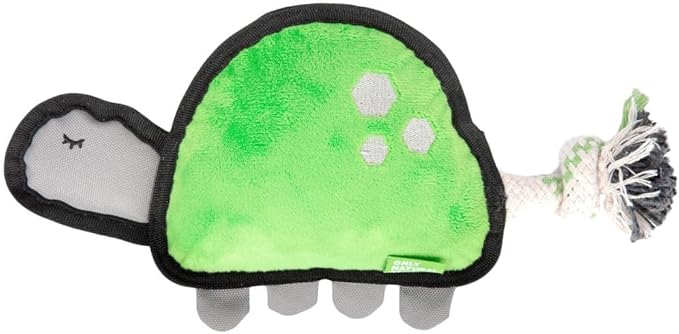 Only Natural Pet Sea Creatures Recycled Plush Dog Toys - Durable Double-Stitched Design with Internal Squeaker, Rope Tug Tail & Plush Head - Squeaky Pet Toy | Titan The Turtle, 11" x 5.5"