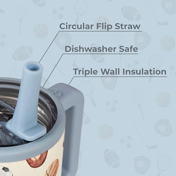 HydroJug Kids - 20 oz Insulated Kids Water Bottle with Flip Straw & Handle | Leak-Proof & Durable | Perfect for School, Sports, Lunch, Travel & Camp, Sports