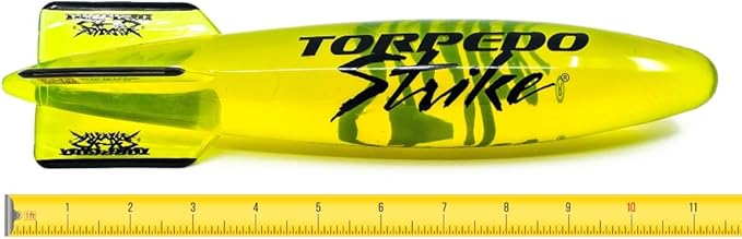 DartFin 11.25" Pro Size Ultra Premium Pool Torpedo Rocket Glides Up to 40 Feet Like Underwater Football for Underwater Passing Games Underwater Torpedo Large Diving Toy Glider (Yellow)