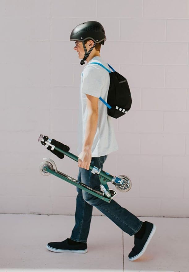 Micro Kickboard | Sprite LED | 2 Wheeled | Fold-to-Carry | Lightweight Swiss-Designed Micro Scooter | Light-Up Wheels| Children and Teens, Ages 6+