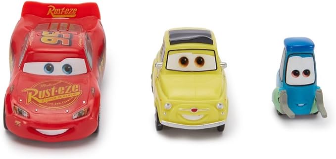 Disney Store Official Cars Figure Set – 9 Fully Sculpted Disney Figures Including Lightning McQueen, Tow Mater & More in Double-Tiered Box with Scenic Backgrounds