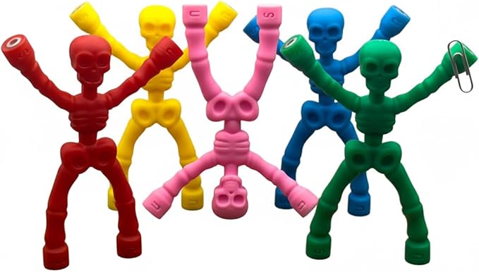 MAGMEN MagnaBones Magnetic Skeleton Fidget Toy 6-Pack Christmas Stocking Stuffers for Kids Ages 6-12 -Travel Toys for Airplane Car Restaurant - STEM Sensory Toys ADHD Autism