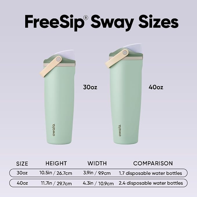 Owala FreeSip Sway - Stainless Steel - 30-oz. - Green (Eucalyptus)