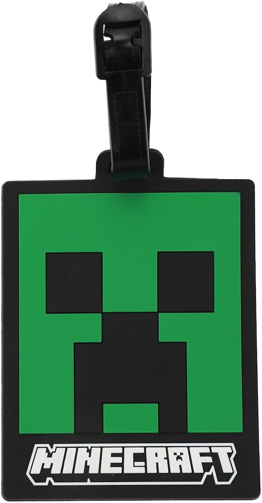 Bioworld Minecraft Creeper Youth 4-Piece Travel Set-14 Carry-on, Duffle Bag, and Luggage Tag Set