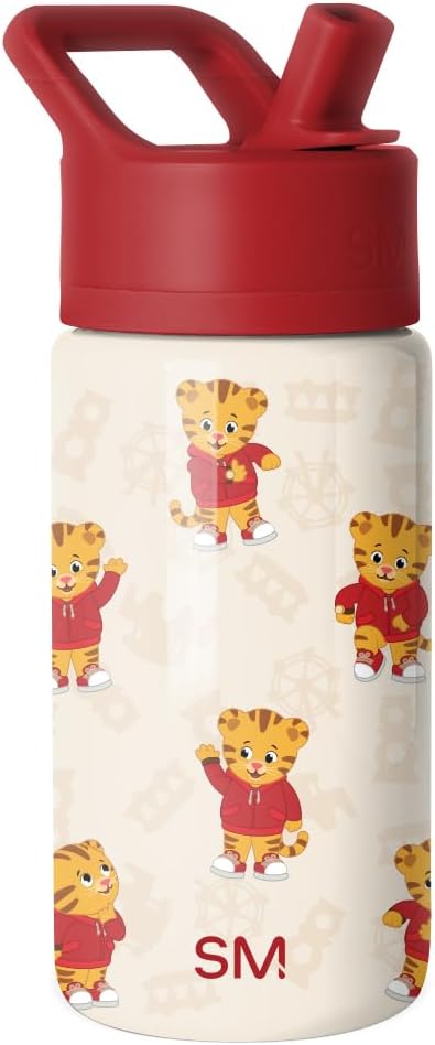 Simple Modern Kids Summit Water Bottle with Straw Lid | Daniel Tiger 14oz Stainless Steel Cup Insulated Tumbler for Toddlers, School | Daniel Tiger Dances