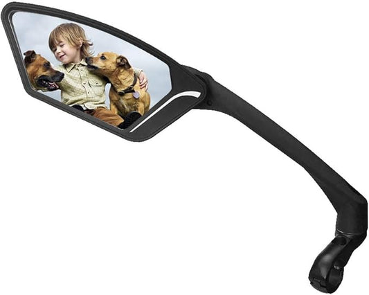 MEACHOW New Scratch Resistant Glass Lens,Handlebar Bike Mirror, Rotatable Safe Rearview Mirror, Bicycle Mirror,ME-010