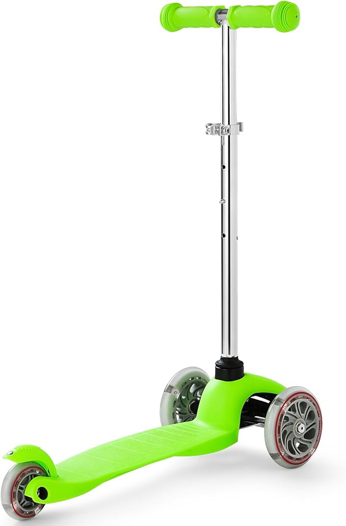 Kids Scooter, Children and Toddler 3 Wheel Kick Scooter for Boys & Girls Ages 2-5, LED Lighted Wheels and 3 Adjustable Height Handlebars, Lean-to-Steer