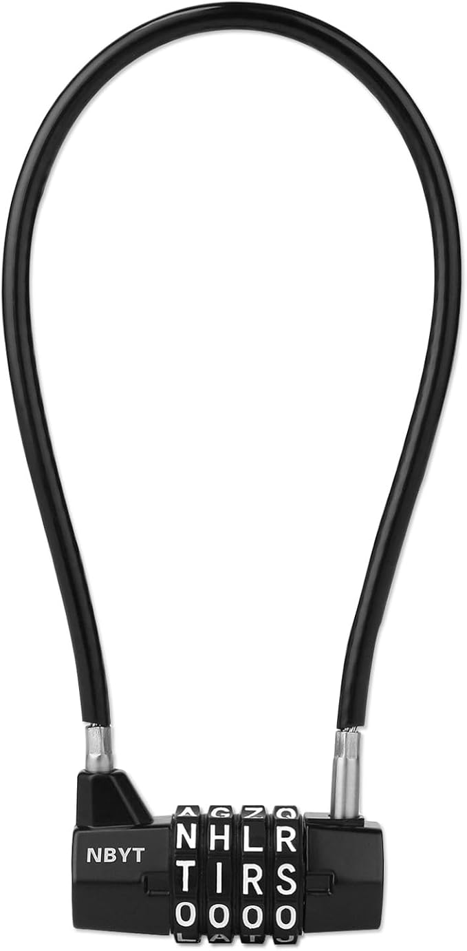 Cable Lock with Word Combination for Metal Fence, Shed, Gates, Outdoor Fence, Long Cabinet, Refrigerator, Dumpster, and Letter Padlock