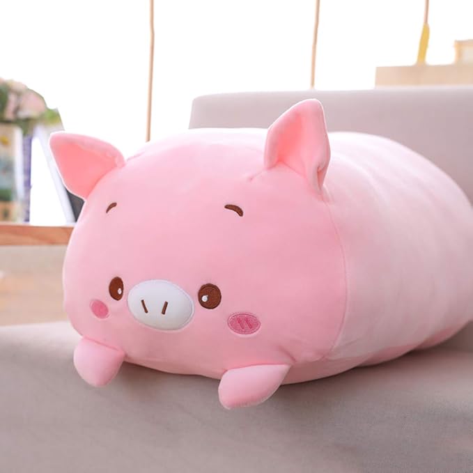 Pig Plush Pillow Soft Pig Stuffed Animal Toy Piggy Body Pillow, 23.6"