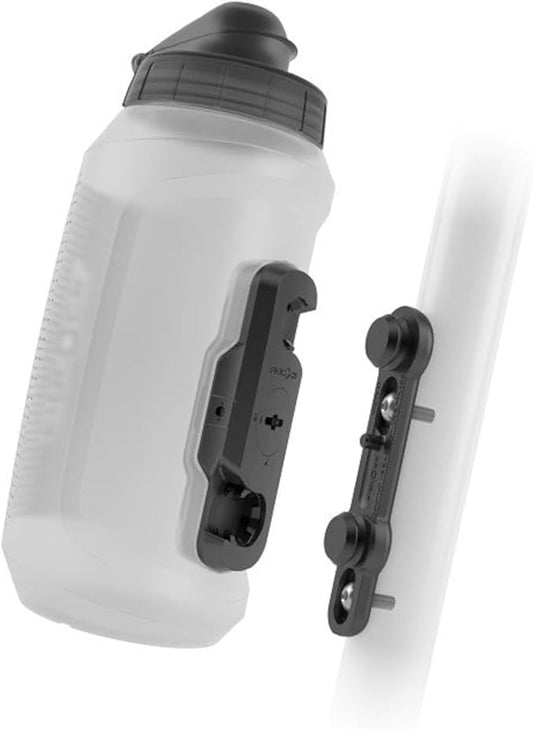 FIDLOCK Twist Bottle 750ml/25oz + Base Systems | New Leak-Proof, Self-Sealing Bottle Cap | Bike Water Bottle Holder with No Screws & Attached Bottle | Cage Free Magnetic Rack | Clear