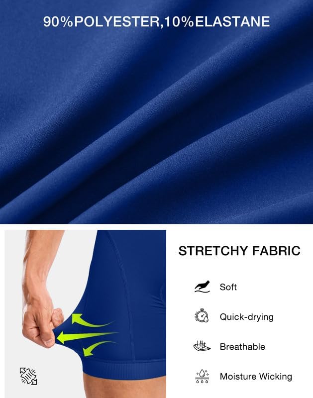 Bikewa Men's Cycling Underwear with Anti-Slip Leg Grips 4D Padded Bike Shorts MTB Liner for Bicycle Biking Riding