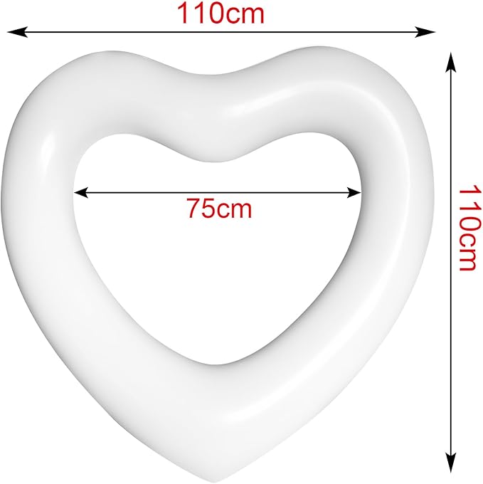 ZHUYNXIR Heart Swimming Pool Float Loungers Tube, Water Fun Beach Party Toys for Kids，Birthday Scene Layout Props.