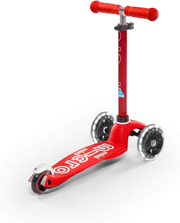 Micro Kickboard Mini Deluxe LED Three-Wheeled Lean-to-Steer Swiss-Designed Micro Scooter