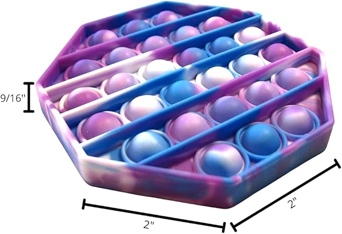 Push Pop Fidget Toy Pack, Back to School Toy, 100% Food-Grade Silicone Bubble Pop Fidget Sensory Toy for Kids, Adults, and Seniors to Relieve Stress and Anxiety [3-Pack]