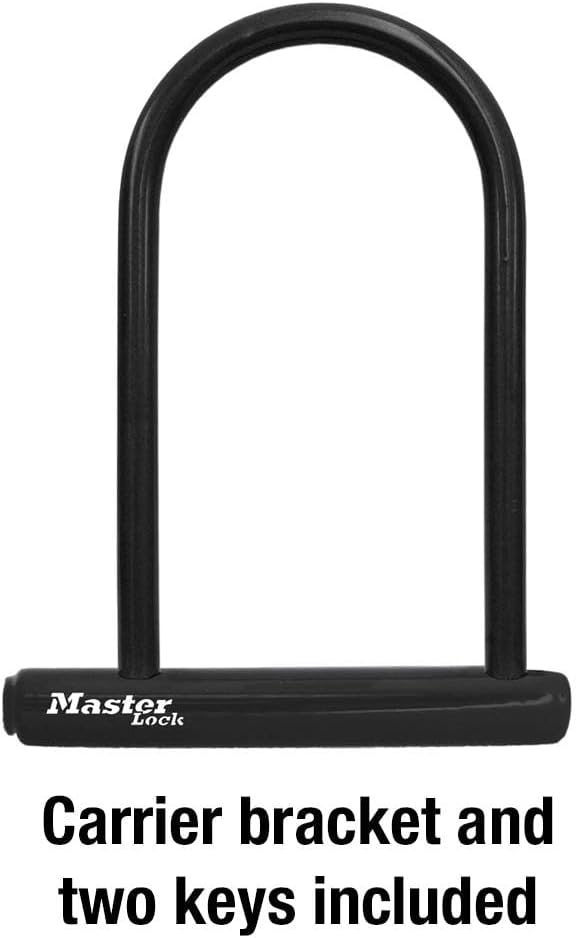 Master Lock 8170D, 6-1/8 inch Wide U-Lock with 8" Shackle, Black (Pack of 6)