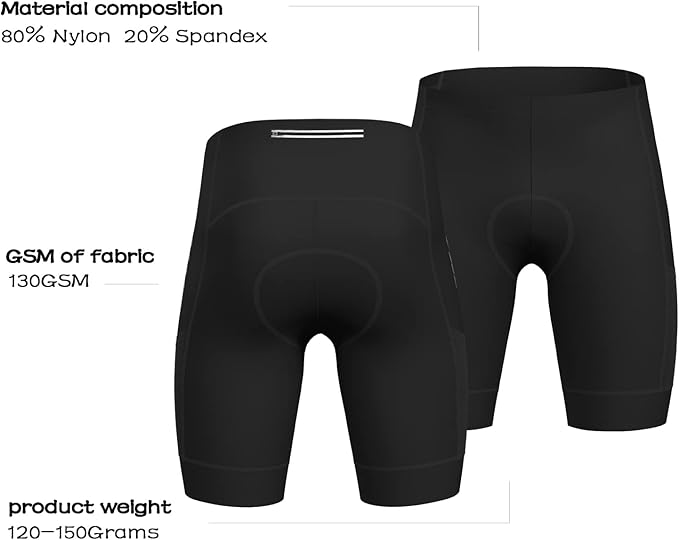 Wulibike Cycling Shorts Men Padded:Tights Highly Elastic Breathable Quick-Drying Road Bike Bicycle Shorts for Men Pockets