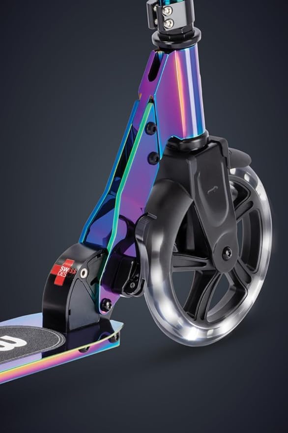 Micro Scooters | Cruiser LED Children's Scooter | Handlebar Adjustable | Lightweight | Light Up Wheels | Foldable | 6-12yrs | Boys & Girls