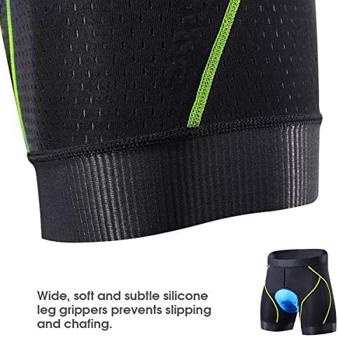 Souke Sports Men's Cycling Underwear Shorts 4D Padded Bike Bicycle MTB Liner Shorts with Anti-Slip Leg Grips