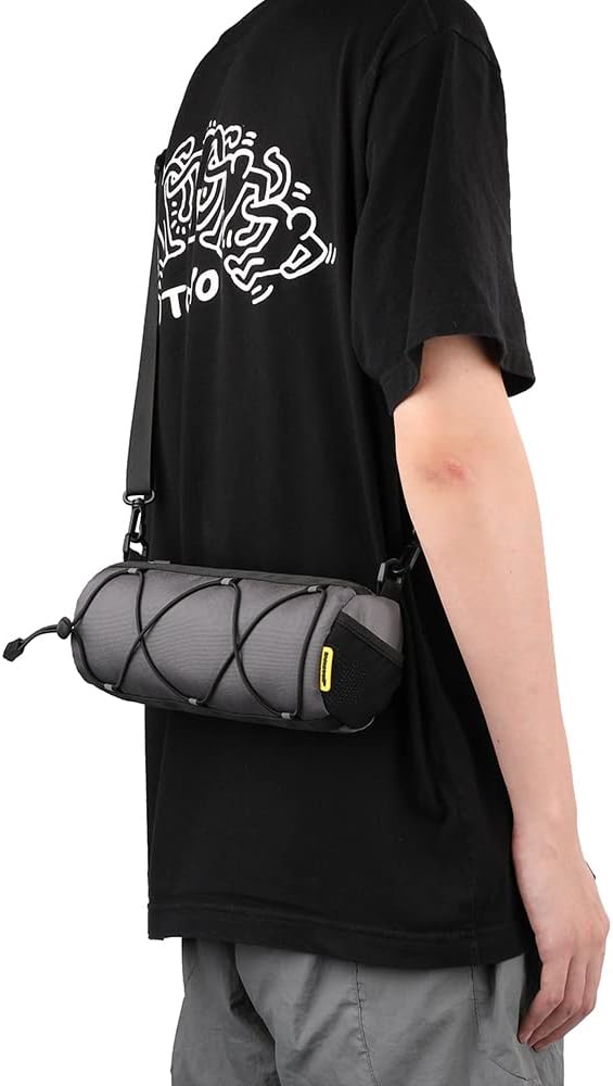Rhinowalk Bike Handlebar Bag, Bicycle Front Bag Frame Storage Roll Bag Mountain Road Bikes Commuter Shoulder Bag Professional Cycling Accessories