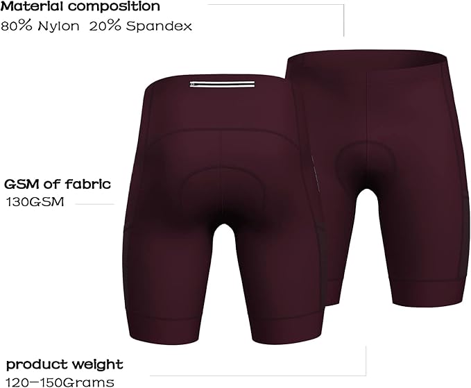 Wulibike Cycling Shorts Men Padded:Tights Highly Elastic Breathable Quick-Drying Road Bike Bicycle Shorts for Men Pockets