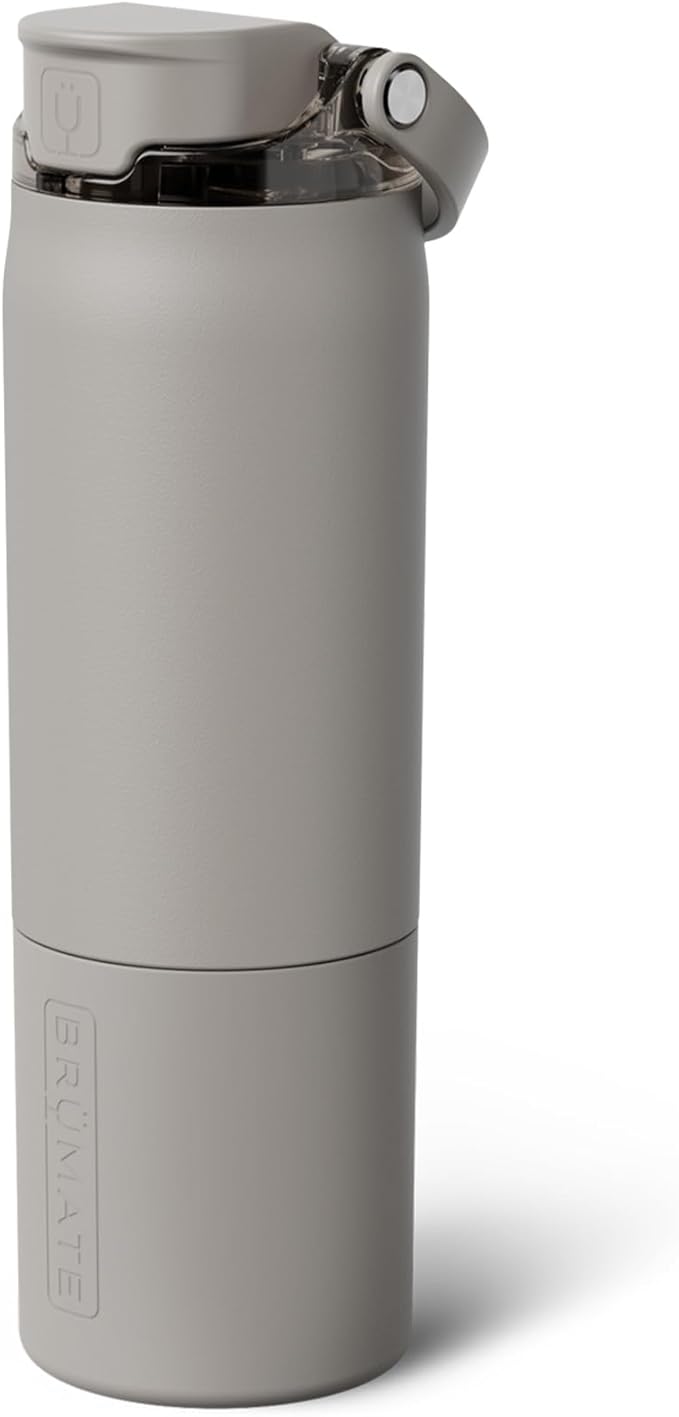BrüMate Rise 25oz Water Bottle with Covered Silicone Straw | 100% Leakproof Insulated Water Bottle | Cup Holder Friendly Base | 25oz (Mocha)