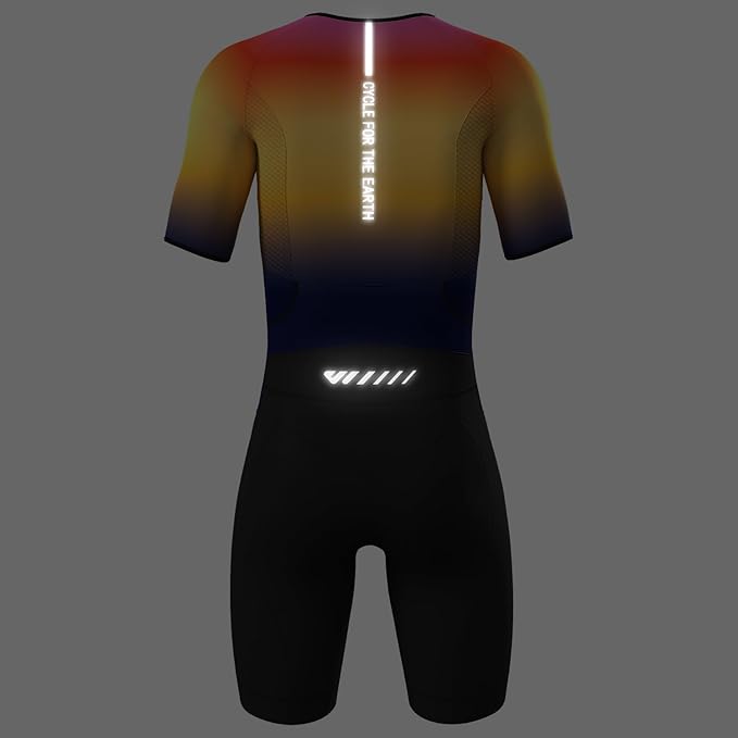 Logas Men‘s Triathlon Suit Trisuit Race Skinsuit Cycling Speed Suit Swimskin Bike Swim Run