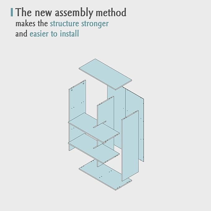 6-Cube Storage Shelf Bookcase - Wooden 3-Tier Floor Standing Open Bookshelf for Home and Office, Cuby Orgainzer, Walnut