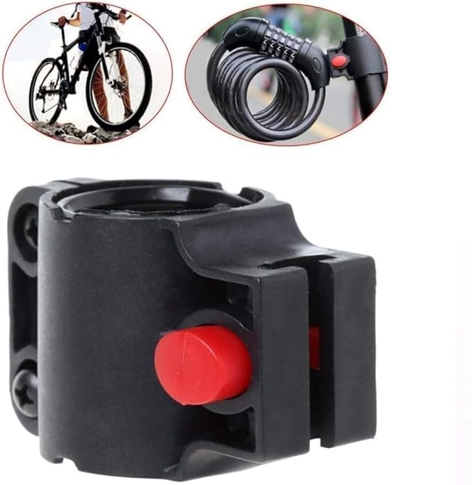 Black Universal Bike U-Lock Mount, Adjustable Frame Bracket, Mount for Road and Mountain Bikes