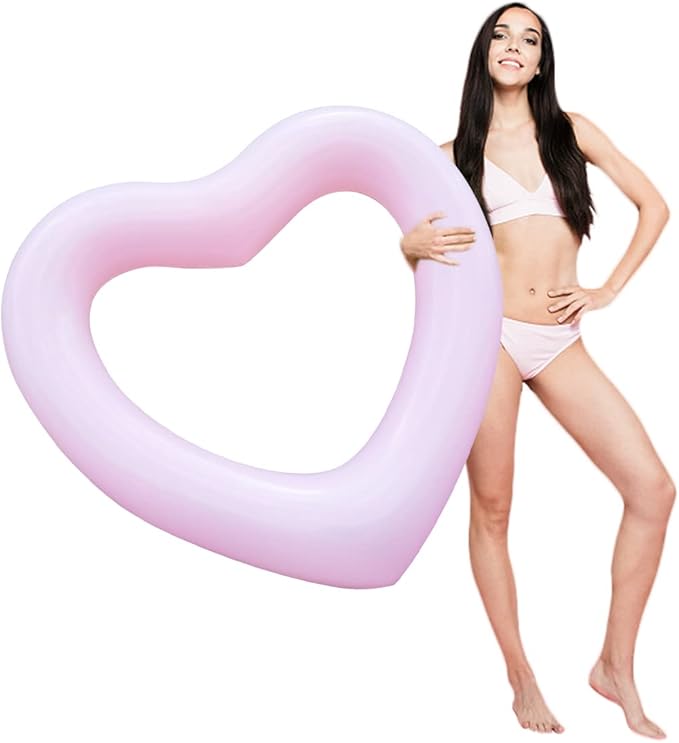 ZHUYNXIR Heart Swimming Pool Float Loungers Tube, Water Fun Beach Party Toys for Kids，Birthday Scene Layout Props.