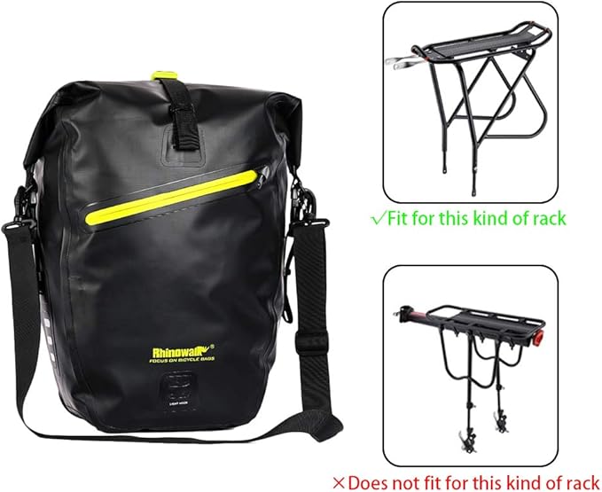 Rhinowalk Bike Bag Waterproof Bike Pannier Bag for Bicycle Cargo Rack Saddle Bag Shoulder Bag Laptop Pannier Rack Bicycle Bag Professional Cycling Accessories