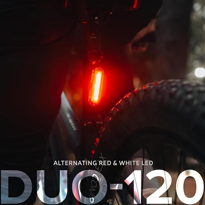 BX-Series USB-C Bike Light Set - Front and Back - 12Hr Max Long Lasting Rechargeable Headlight, Bicycle LED for Night Riding, w/14hr Max Rear Taillight