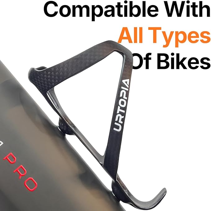 Full Carbon Fiber Bike Water Bottle Holder, Ultra-Light, High Strength Durable Carbon Bottle Cage, Bike Water Bottle Holder Brackets for Road Bike, Mountain Bike, Gravel Bike (2 Pack)