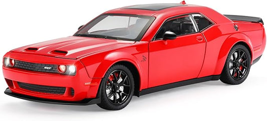 SASBSC Toy Cars for Boys Age 3-12 1:24 Car Toys Diecast Metal Car Model with Light & Sound Collectable Muscle Cars for 3+ Year Old Kids (Red)