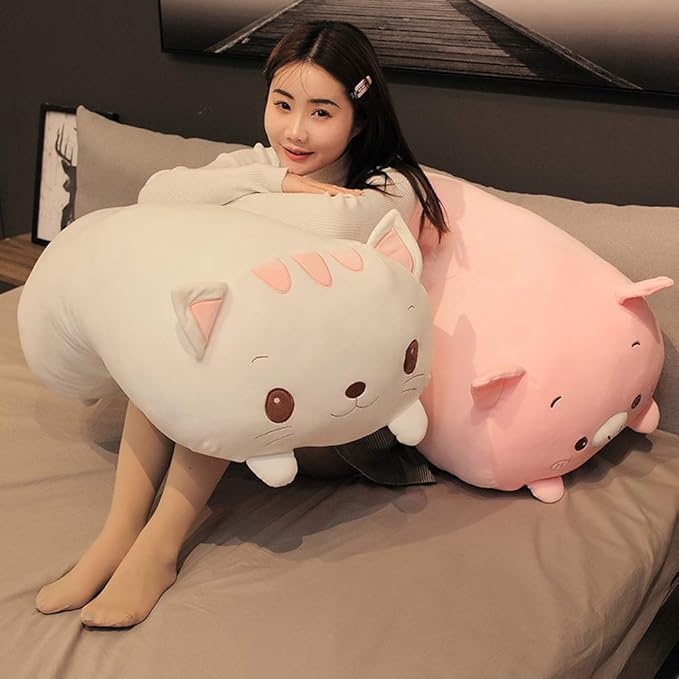 Cat Plush Hugging Pillow, Soft Kitten Cat Stuffed Animal Toy Body Pillow 33.5"