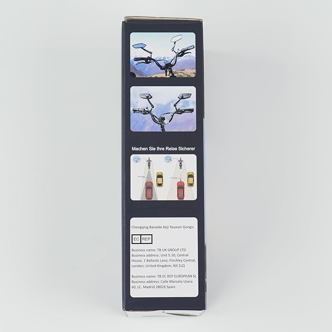 Bike Mirror Handlebar Mount 360° Adjustable, Wide Rear View Mirror Bicycle Mirrors for Handlebars with Scratch Resistant Glass, Bike Rear View Mirror for Scooter, Motorcycle, Bike Accessory Left