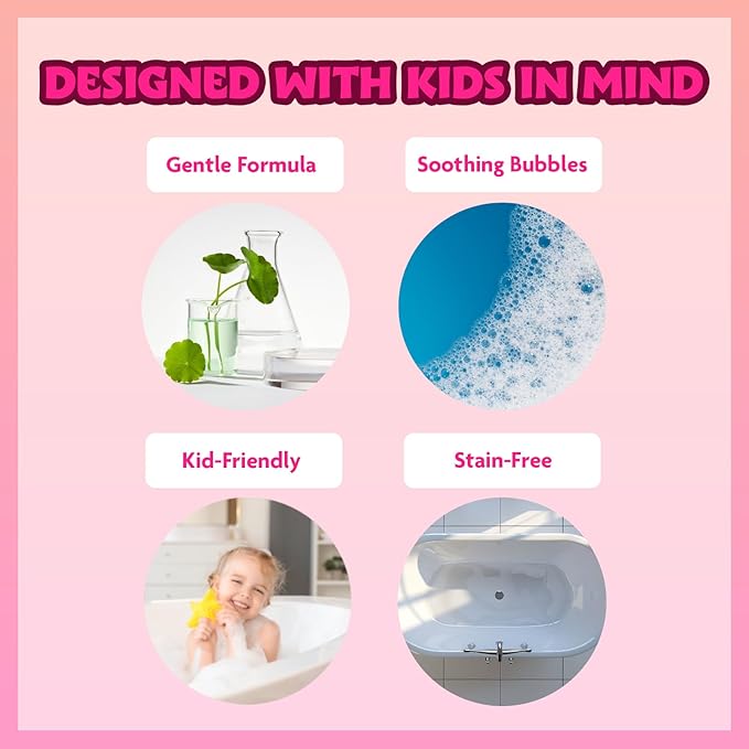 The Powerpuff Girls Bath Bombs for Kids, Fun Bright Rainbow Colors, Peach Scented for Kids, Ages 3+, by Townley Girl