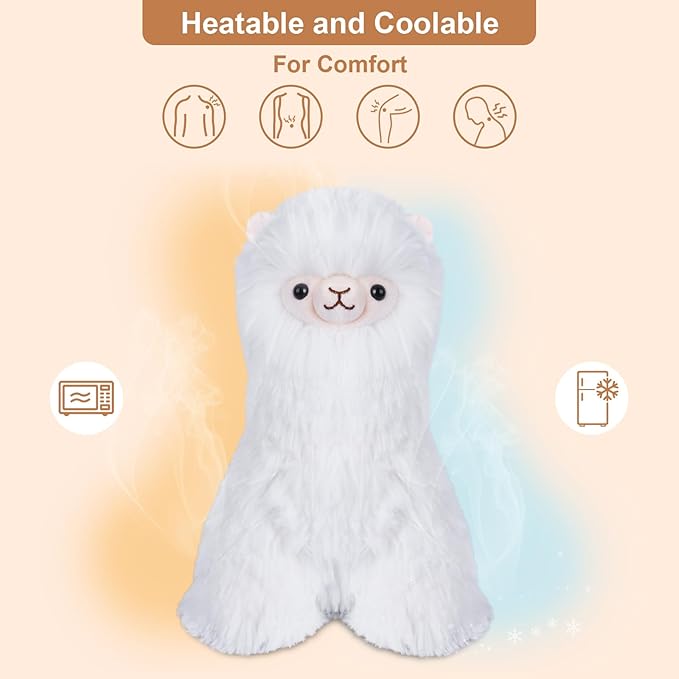 Llama Stuffed Animals, Microwavable Heating Pads Plushies for Soothing & Relaxation, Stuffed Alpaca Plush Toys for Stress Relief, Cuddly Lavender Scented Stuffed Doll for Kids, Llama Gifts