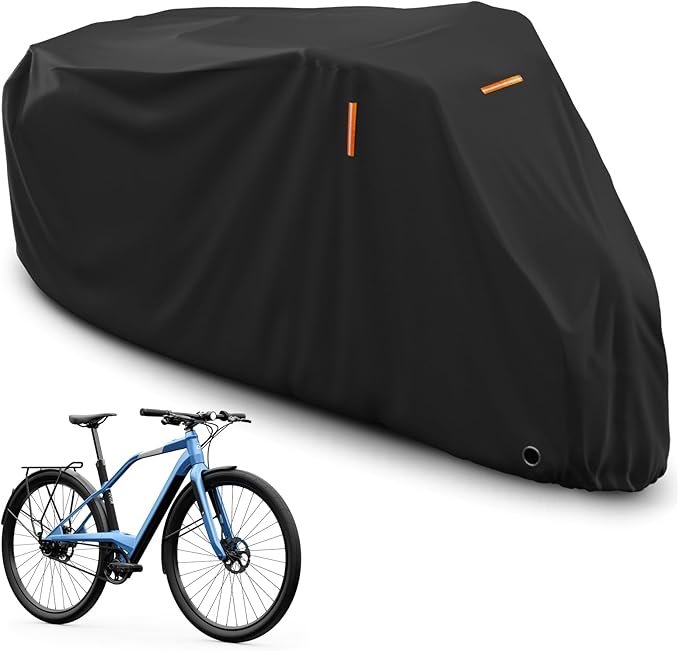 AKEfit Bike Cover, Waterproof Outdoor Bicycle Cover Rain UV Snow Proof with Anti-theft Lock Hole Outside Bike Storage Covers for Mountain Road Electric City Bike-L for 1 Bike