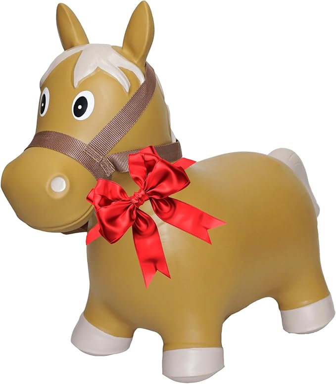 Big Country Toys Lil’ Bucker Horse Kids Toys - Rodeo Ride On Toys for18 Months to 3+ Years - Bouncy Animals for Toddlers - Inflatable Hopper Horse Toys with Hand Pump