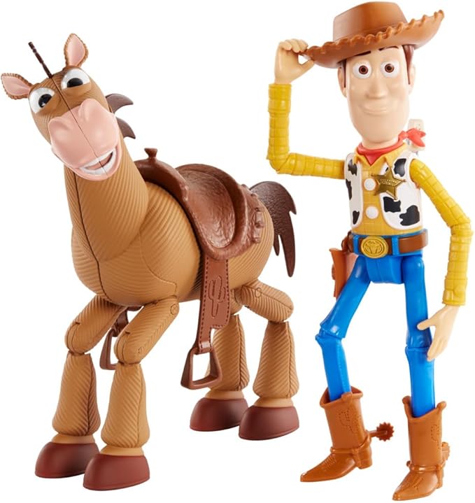 Mattel Disney Pixar's Toy Story 4 Woody and Buzz Lightyear 2-Character Pack, Movie-inspired Relative-Scale for Storytelling Play