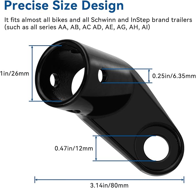 Bike Trailer Hitch - Coupler Hitch for Instep and Schwinn Bike Trailers, Removable Bike Trailer Attachment Connector Parts for Dog/Kid Trailers, General Use