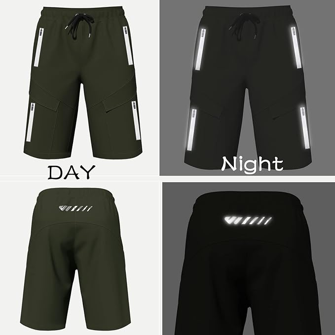 Lo.gas Mountain Bike Shorts for Men,3D Padded Loose-fit Cycling Biking Bicycle Shorts Mens with Underwear Zipper Pockets