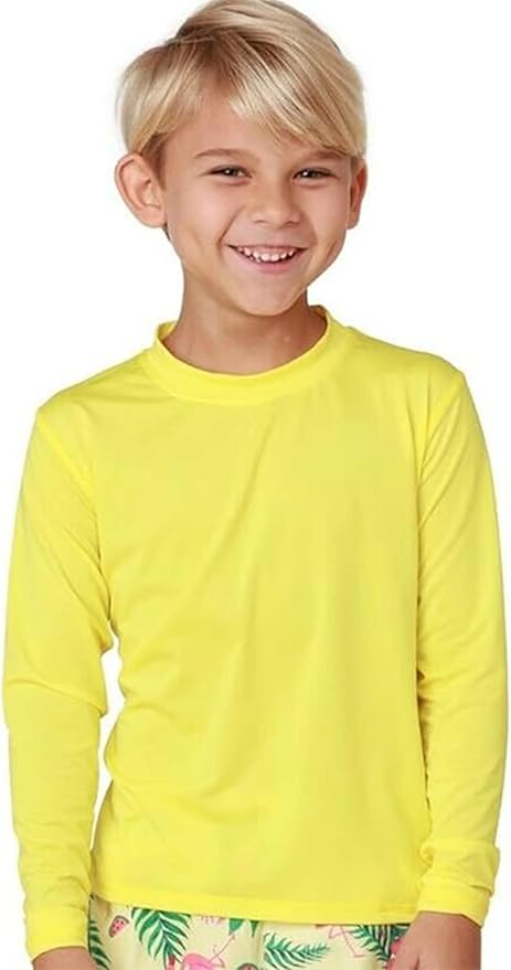 INGEAR Boys' Rash Guard UPF 50+ Swim Shirt - Lightweight, Quick-Dry, Durable Sun Protection for Swimming, Sizes XS-XL