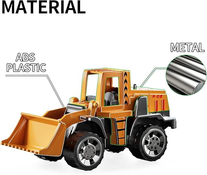 TEMI Construction Truck Set with Play Mat, Carrier Truck Toys for Kids Toddlers, Die-Cast Metal Toy Car Set, Christmas Birthday Gift for Age 3 4 5 6 + Years Old Boys Girls