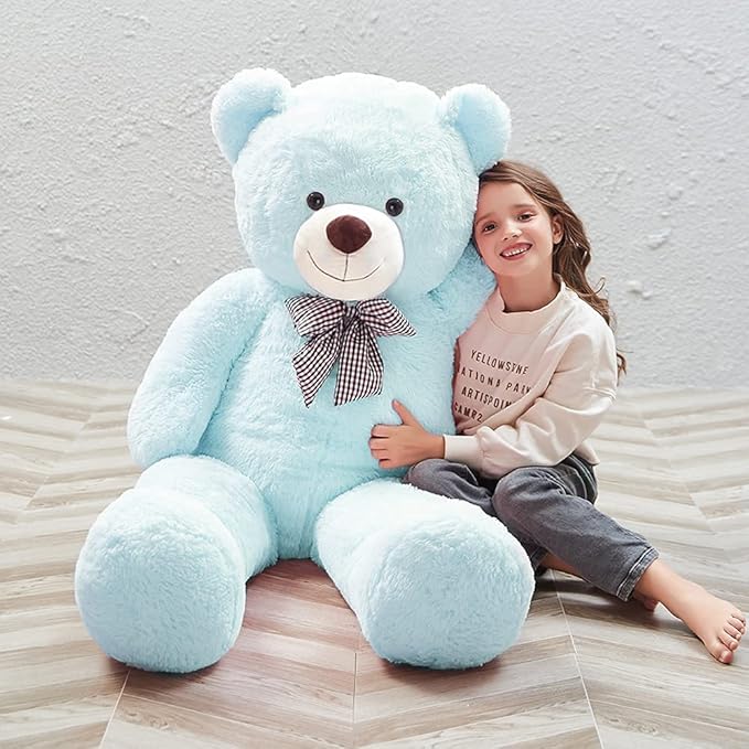 MaoGoLan Giant Teddy Bear 4 Feet,Adorable and Cuddly Big Bear Stuffed Animal 47", Classic Teddy Bear Plush Gift Decoration for Baby Shower,Party,Birthday,Valentines Day,Mint Green