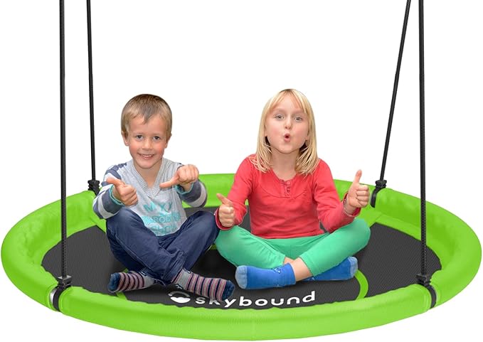 SkyBound Tree Swing Saucer Swing - 600LB Weight Capacity - Outdoor Swing with Hanging Straps - Waterproof Tree Swings for Kids