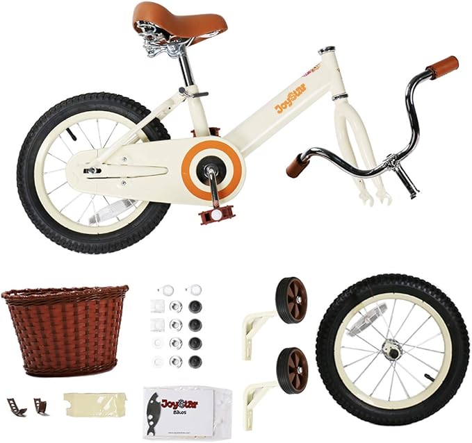 JOYSTAR Classic Style Kids Bike with Training Wheels & Basket, 12 14 16 Inch Girls Bike for 2-7 Years Old, Kids' Bicycles