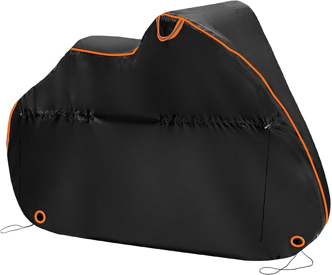 Bike Cover Outdoor Waterproof Transport Rack Storage Bicycle Cover,Rain Dust Resistant Wind Proof Lock Hole UV Coated,75L x 39W x 26H Inch (Black)