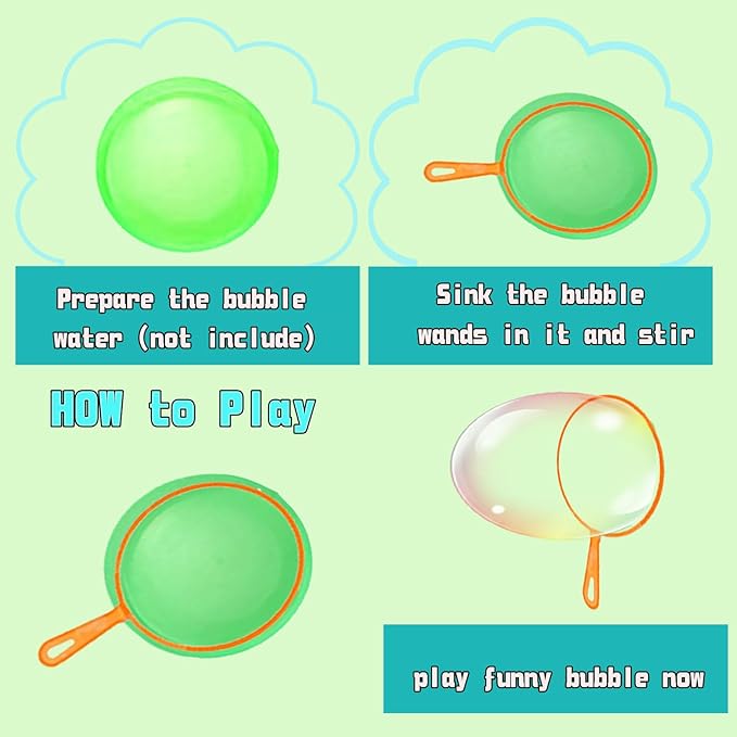 Bubble Wands Set, 32pcs Bubble Wands Toy Set Large Bubble Wand Bulk for Kids Summer Outdoor Activity Party Birthday