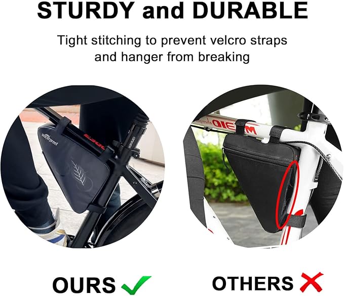 NDakter Bike Bicycle Frame Storage Bag, 2L Waterproof Bicycles Triangle Pouch, Cycling Pack for Phone, Wallet, Keys, Tools, Accessories, Bikes Front Tube Bag for Mountain Road Bike, MTB